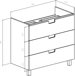 Тумба под раковину Bellezza Пегас 90см красный 00000007794